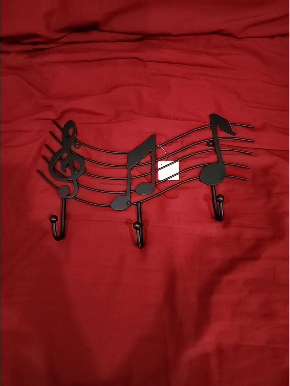 Music Note Clothing Coat Hook Metal Wall Decor Guitar Drums Pic Band Bedroom 16"